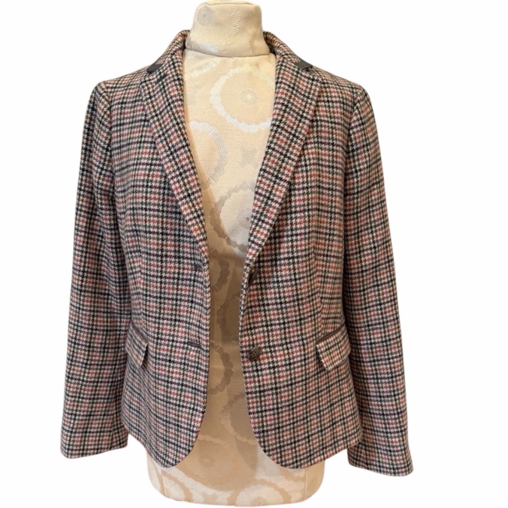 Talbots Wool Houndstooth Blazer Owl Lining Business Career Women’s Size 10P NWT - Picture 5 of 13